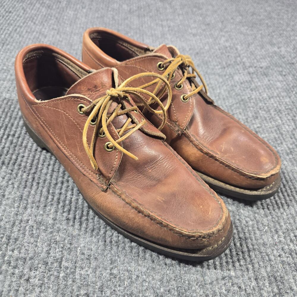 Vintage Gro Cord King-B Shoes Mens Size 12 Leather Moc Toe Lace Up 80s